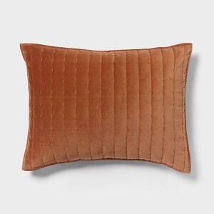 Standard Channel Stitch Velvet Quilt Sham Camel - Threshold